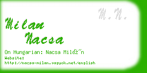 milan nacsa business card